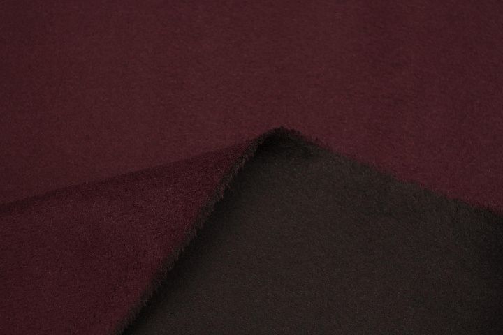 Пальтовая дабл кашемир+шерсть двухслойная (о) бордовая/баклажановая - итальянские ткани Тессутидея арт. 09-2133