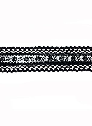 Кружево (н) черно-белое ш-3см - в интернет-магазине тканей Тессутидея арт. 03-4630