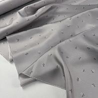 Шелк твил (н) мелкий цветочнай рисунок на светло-сером - итальянские ткани Тессутидея арт. 10-4870