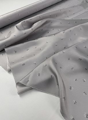 Шелк твил (н) мелкий цветочнай рисунок на светло-сером - в интернет-магазине тканей Тессутидея арт. 10-4870