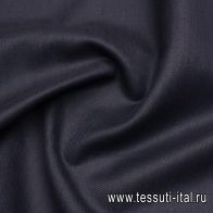 Лен + хлопок костюмный дабл (о) темно-синий - итальянские ткани Тессутидея арт. 16-0969