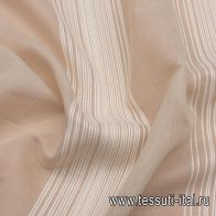 Жаккард (н) белая полоска на бежевом - итальянские ткани Тессутидея арт. 10-3025