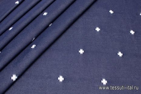 Джинса (н) синяя с потертостями - итальянские ткани Тессутидея арт. 01-5358