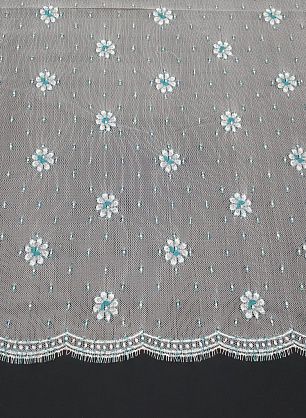 Кружевное полотно (н) розово-зеленое ш-90см Jean Bracq - в интернет-магазине тканей Тессутидея арт. 03-5346