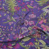 Бархат (н) цветочный рисунок на фиолетовом - итальянские ткани Тессутидея арт. 01-7174