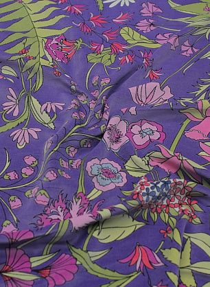 Бархат (н) цветочный рисунок на фиолетовом - в интернет-магазине тканей Тессутидея арт. 01-7174