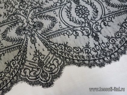 Кружевное полотно (о) черное Solstiss - итальянские ткани Тессутидея арт. 03-6632