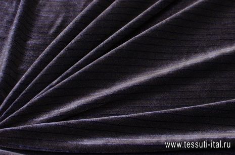 Бархат (н) коричнево-синяя полоска в стиле Armani - итальянские ткани Тессутидея арт. 03-5919