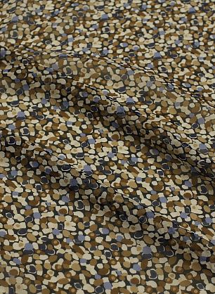 Шифон (н) бело-бежево-голубой рисунок на темно-синем - в интернет-магазине тканей Тессутидея арт. 10-4665