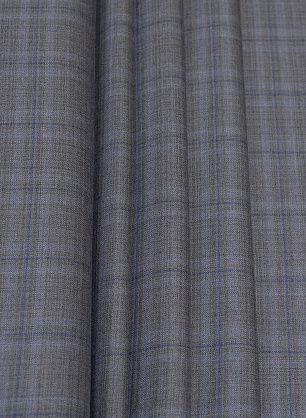 Костюмная (н) серо-синяя клетка в стиле Loro Piana - в интернет-магазине тканей Тессутидея арт. 05-4151