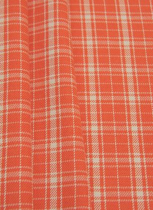 Костюмная (н) оранжево-молочная клетка - в интернет-магазине тканей Тессутидея арт. 05-4037