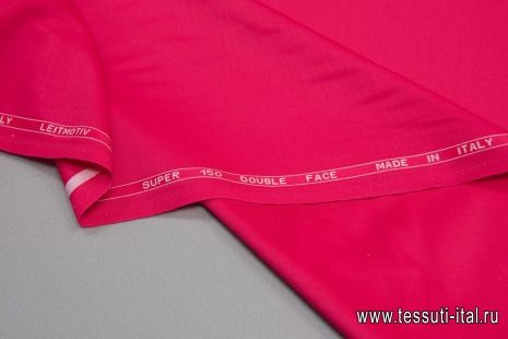 Плательная шерсть супер (о) Leitmotiv розово-малиновая - итальянские ткани Тессутидея арт. 17-0359