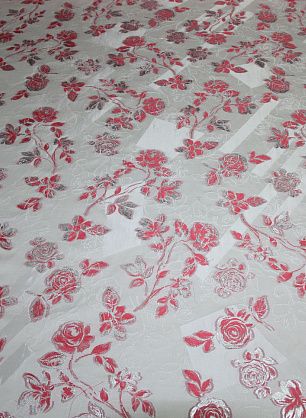 Тафта с люрексом (н) розы на айвори - в интернет-магазине тканей Тессутидея арт. 03-2497