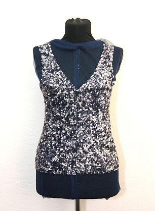 Аппликация синяя с пайетками - в интернет-магазине тканей Тессутидея арт. F-0153