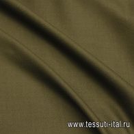 Костюмная кашемир+шерсть (о) темно-оливковая диагональ - итальянские ткани Тессутидея арт. 05-5015