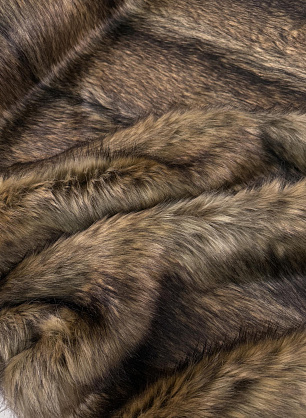 Мех искусственный длинноворсовый (о) бежево-коричневый - в интернет-магазине тканей Тессутидея арт. 06-0149