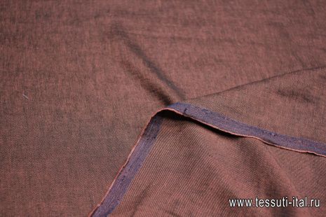 Лен (о) терракотово--черный - итальянские ткани Тессутидея арт. 16-0846