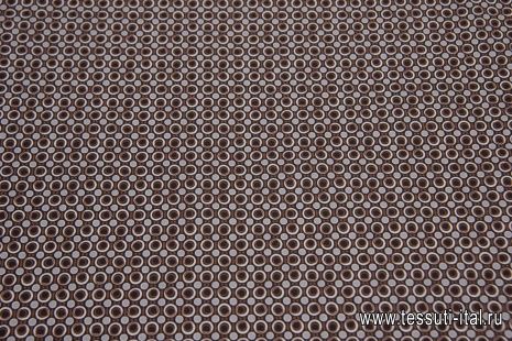 Сорочечная (н) серо-коричневый стилизованный горох - итальянские ткани Тессутидея арт. 01-6153