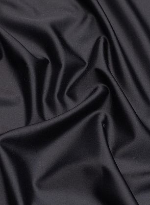 Шелк атлас стрейч (о) черный - в интернет-магазине тканей Тессутидея арт. 10-2859