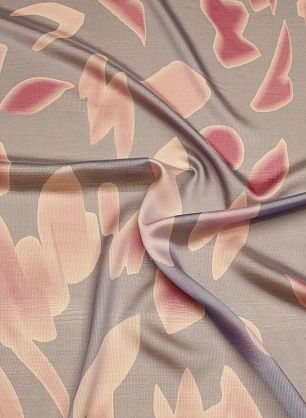 Шифон (н) розовая абстракция на серо-голубом - в интернет-магазине тканей Тессутидея арт. 10-3593