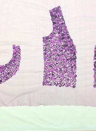 Аппликация фиолетовая с пайетками  - в интернет-магазине тканей Тессутидея арт. F-0352