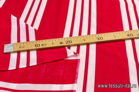 Сорочечная полоска (н) красно-белая - итальянские ткани Тессутидея арт. 01-4921