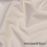 Сорочечная твил (н) бело-бежево-коричневая полоска - итальянские ткани Тессутидея арт. 01-6108