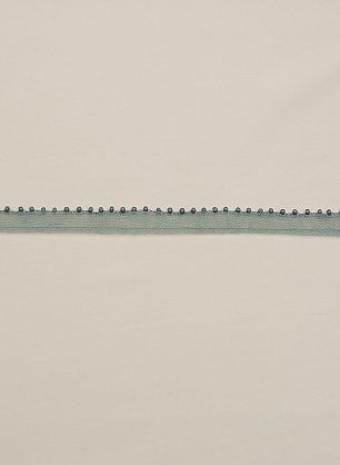 Кант из бисера на сетке серо-бирюзовый - итальянские ткани Тессутидея F-6346