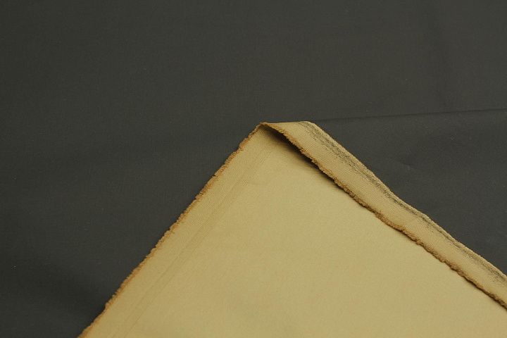 Хлопок для тренча дабл с водоотталкивающим покрытием (о) черный/бежевый - итальянские ткани Тессутидея арт. 01-7284