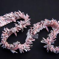 Тесьма бахрома (н) черно-бело-розовая ш-2см - итальянские ткани Тессутидея арт. F-4541