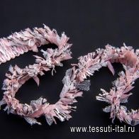 Тесьма бахрома (н) черно-бело-розовая ш-2см - итальянские ткани Тессутидея арт. F-4541