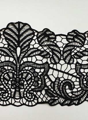Кружево макраме черное ш-13,5см - в интернет-магазине тканей Тессутидея арт. 03-7354