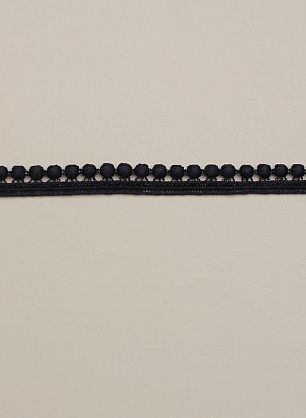 Тесьма бахрома (о) темно-синяя 1см - итальянские ткани Тессутидея.