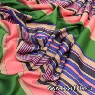 Плательная кади (н) цветная диагональная полоска в стиле Prada - итальянские ткани Тессутидея арт. 03-6243