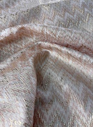 Жаккард с люрексом (н) молочно-розовый с золотом - в интернет-магазине тканей Тессутидея арт. 03-7444