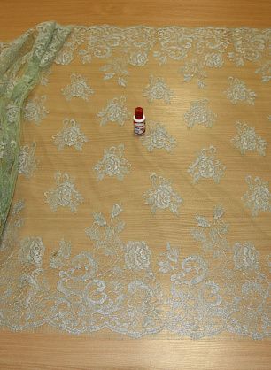 Кружевное полотно с люрексом (н) серо-зеленое Solstiss ш-92см - в интернет-магазине тканей Тессутидея арт. 03-2011