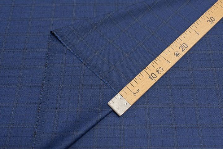Костюмная (н) сине-черно-бежевая клетка в стиле Loro Piana - итальянские ткани Тессутидея арт. 05-4157