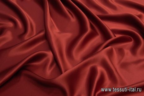 Шелк атлас (о) красно-коричневый - итальянские ткани Тессутидея арт. 10-1476