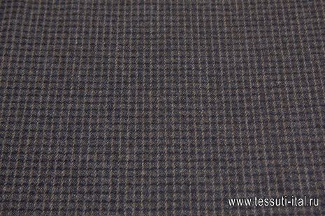 Костюмная твид (н) сине-коричневая клетка - итальянские ткани Тессутидея арт. 05-4005