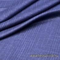 Костюмная стрейч (н) синяя стилизованная клетка - итальянские ткани Тессутидея арт. 05-2804