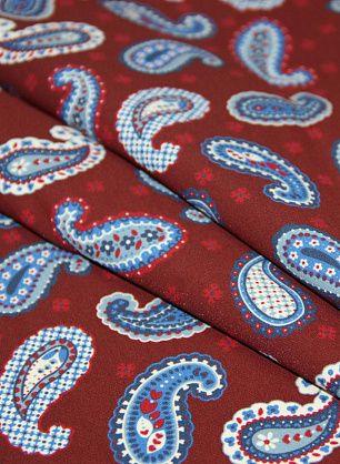 Плательная cadi стрейч (н) пейсли на бордовом в стиле Etro - в интернет-магазине тканей Тессутидея арт. 04-0981