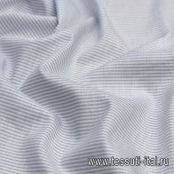 Лен (н) бело-серо-голубая полоска - итальянские ткани Тессутидея арт. 16-0571