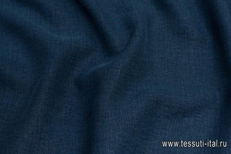 Лен костюмный (о) синий - итальянские ткани Тессутидея арт. 16-0744