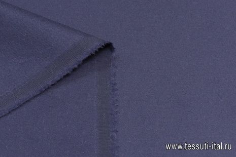 Костюмная стрейч двухслойная (о) темно-синяя - итальянские ткани Тессутидея арт. 05-4238