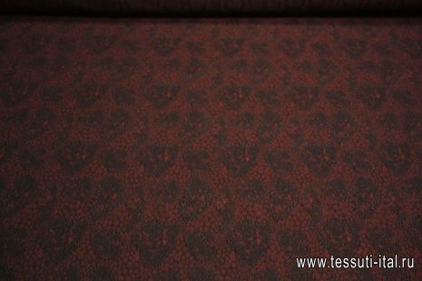 Жаккард (н) серо-бордовый орнамент ш-145см - итальянские ткани Тессутидея арт. 03-3428