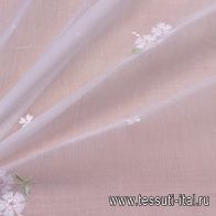 Плательная (н) бело-розовая вышивка на белом - итальянские ткани Тессутидея арт. 03-6007