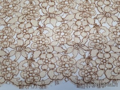 Кружевное полотно (н) бежево-коричневое Solstiss - итальянские ткани Тессутидея арт. 03-5380