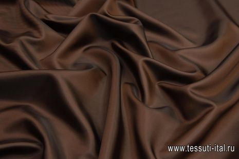 Подкладочная жаккардовая (о) темно-коричневая - итальянские ткани Тессутидея арт. 08-1041