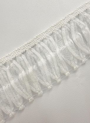 Тесьма с бахромой (о) белая 8см - итальянские ткани Тессутидея 03-2093