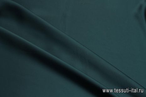 Плательный атлас стрейч (о) темная морская волна - итальянские ткани Тессутидея арт. 03-7412
